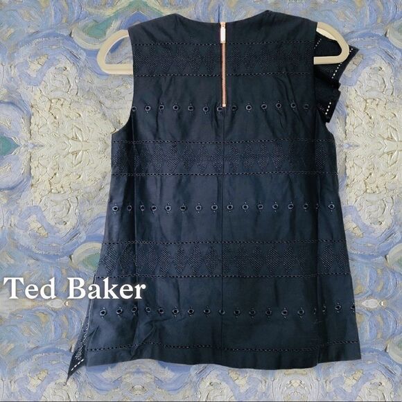 NWT: Ted Baker Forelli Ruffle Embroidered Top - Picture 2 of 15